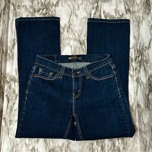 Levi's Classic Blue Boot Cut Jeans Premium Denim Dark Wash Curvy Cowboy Western